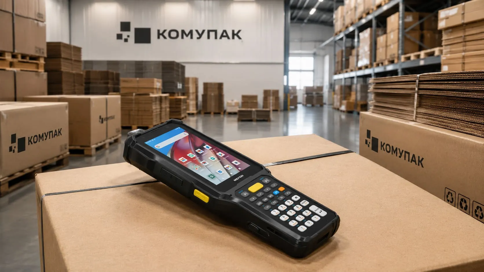 Автоматизация склада картонной упаковки с промышленным ТСД и интеграцией с WMS